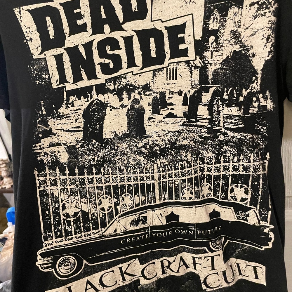 Blackcraft Cult Black Graphic Tee cemetery hearse